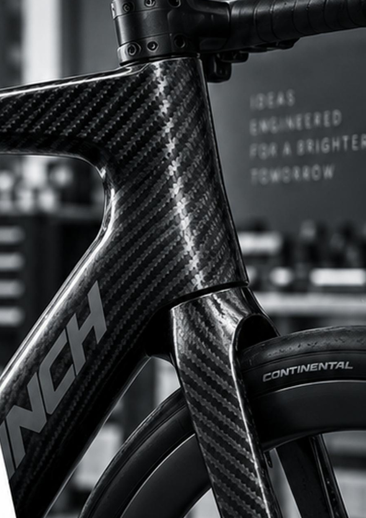 Carbon-fibre road bicycle frame and cockpit